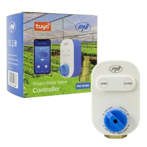 Valva inteligenta pentru apa PNI SV160 cu Wi-Fi, DN20, 3/4", control din aplicatia Tuya Smart, compatibila cu Amazon