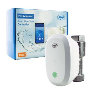 Valva inteligenta pentru apa PNI SV180 PRO, conectivitate Wi-Fi, IP65, DN20, 3/4 aplicatie Tuya, compatibil cu Amazon Al