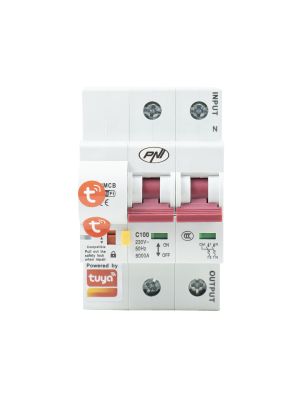 Siguranta automata inteligenta PNI SafeHome PT802P WiFi, 2P, 100A, comanda prin internet, aplicatie de mobil Tuya Smart,