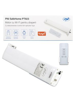 Motor inteligent pentru draperii, perdele PNI SafeHome PT923 WiFi, cu telecomanda inclusa, controlata cu aplicatia Tuya 