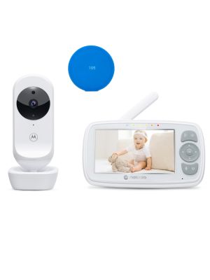 Pachet Video Baby Monitor Motorola VM34 cu ecran 4.3 inch + Sticky Pad Blue